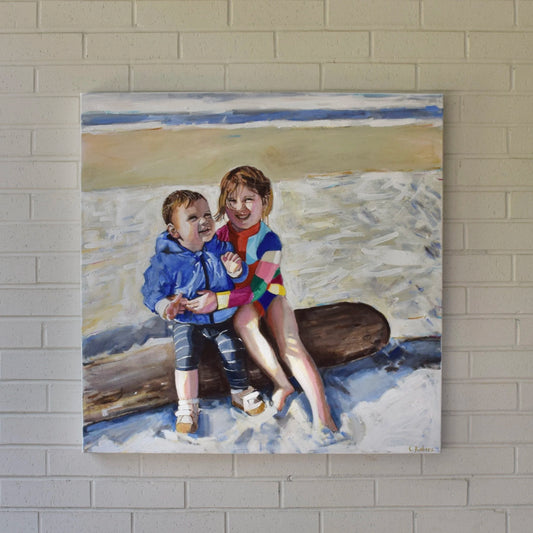 Brother and Sister at the Beach
