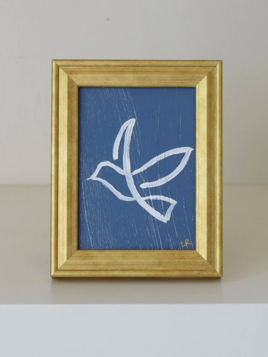 Dove II in Gold Frame (Navy)