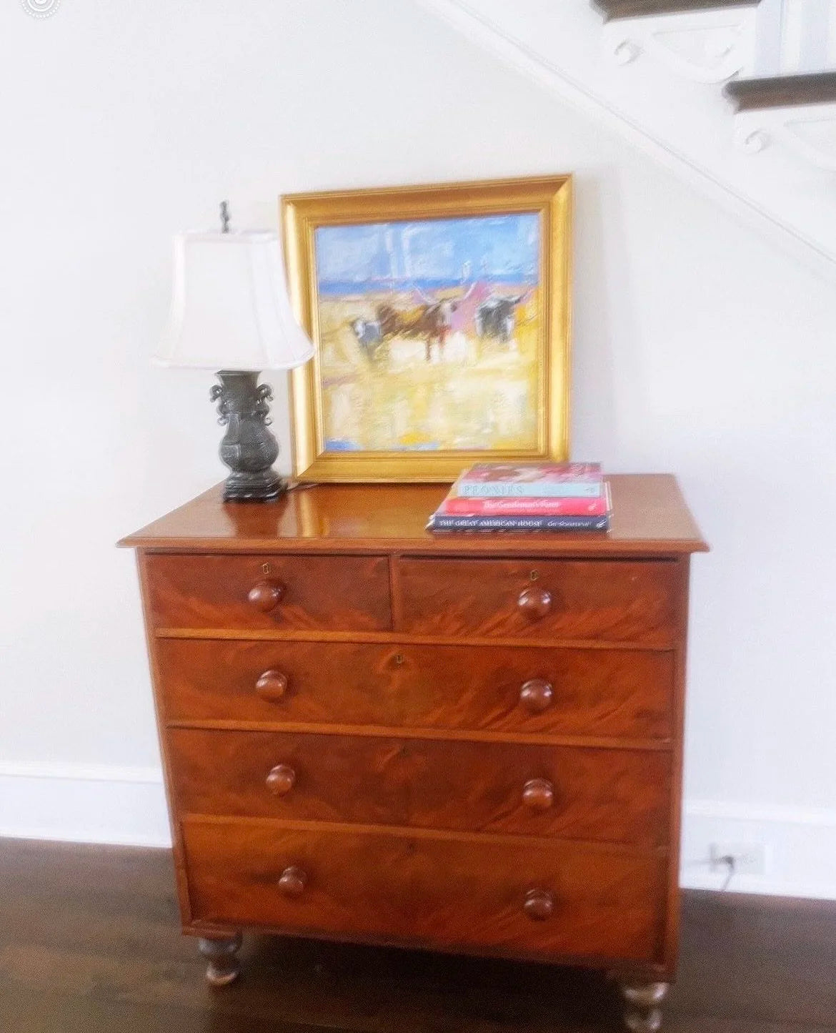 TWO LONGHORNS AND CALF I