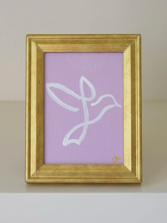 Dove II in Gold Frame (Lilac)