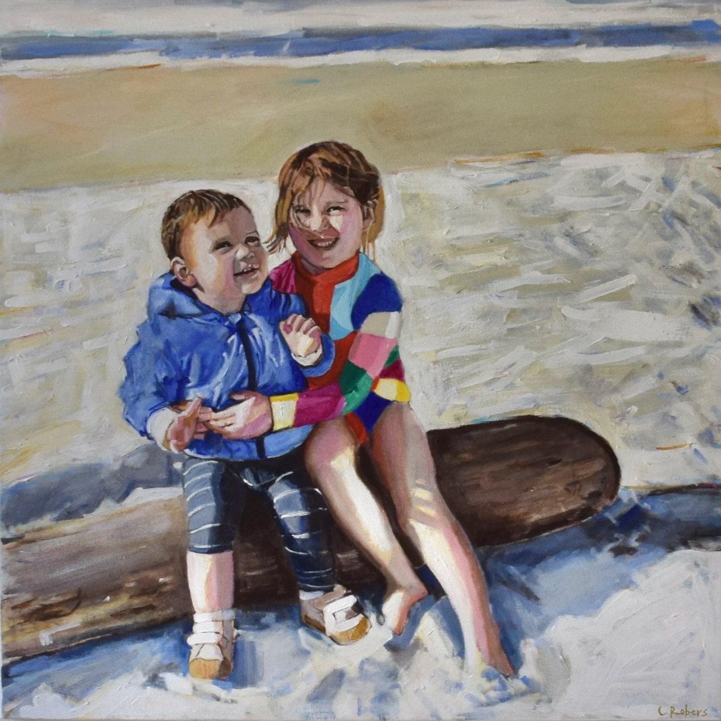 Brother and Sister at the Beach