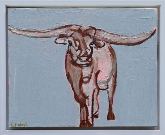 8" x 10" Longhorn in White Frame