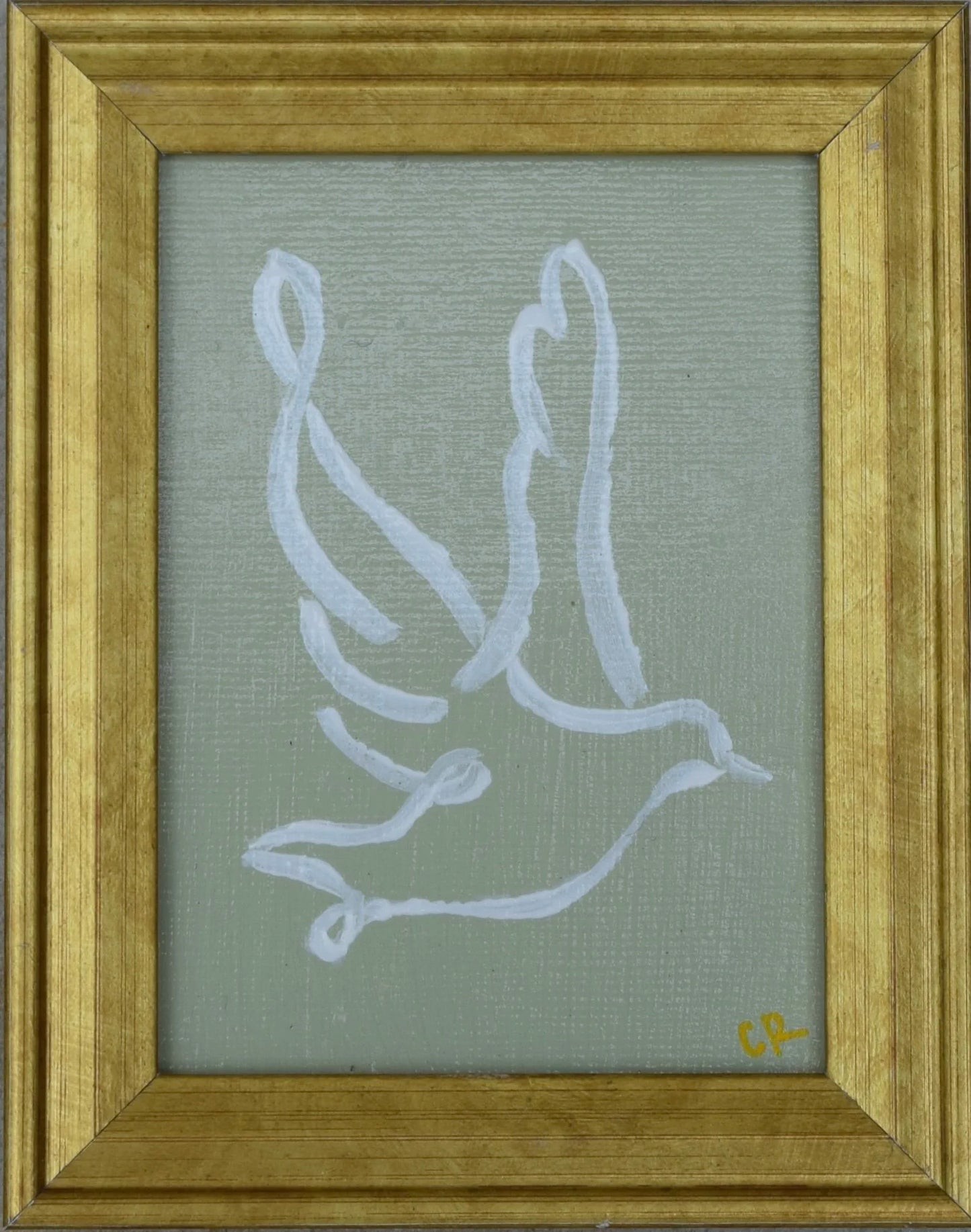Dove III in Gold Frame (Sage)