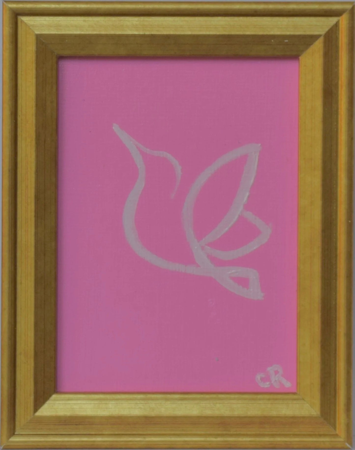 TANGERINE HUMMINGBIRD ON TURQUOISE BACKGROUND