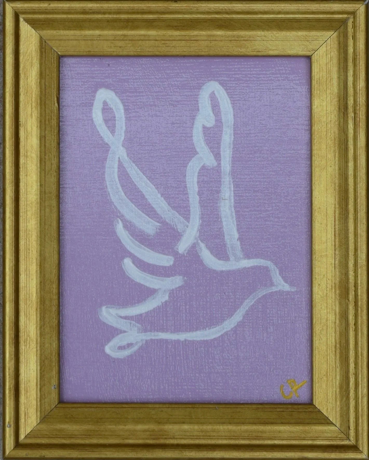 Dove III in Gold Frame (Lilac)