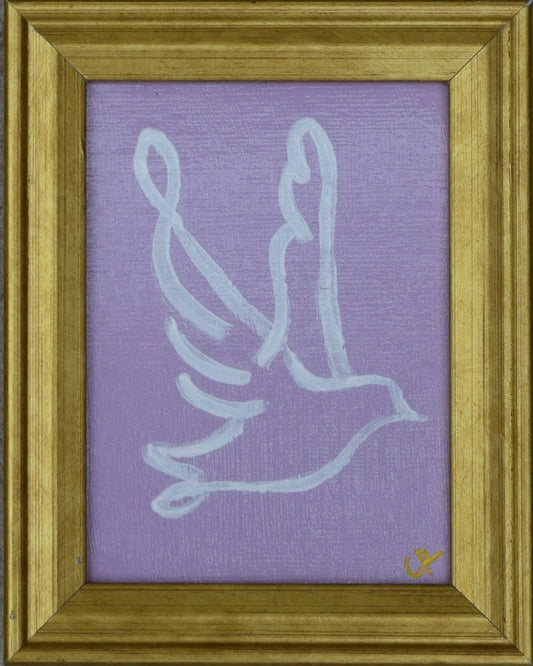 Dove III in Gold Frame (Lilac)