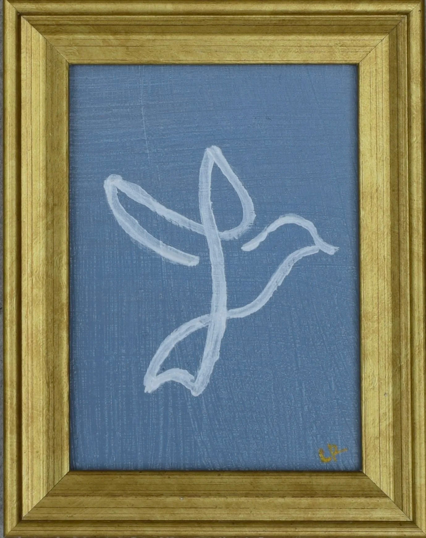 Dove II in Gold Frame (Steel Blue)