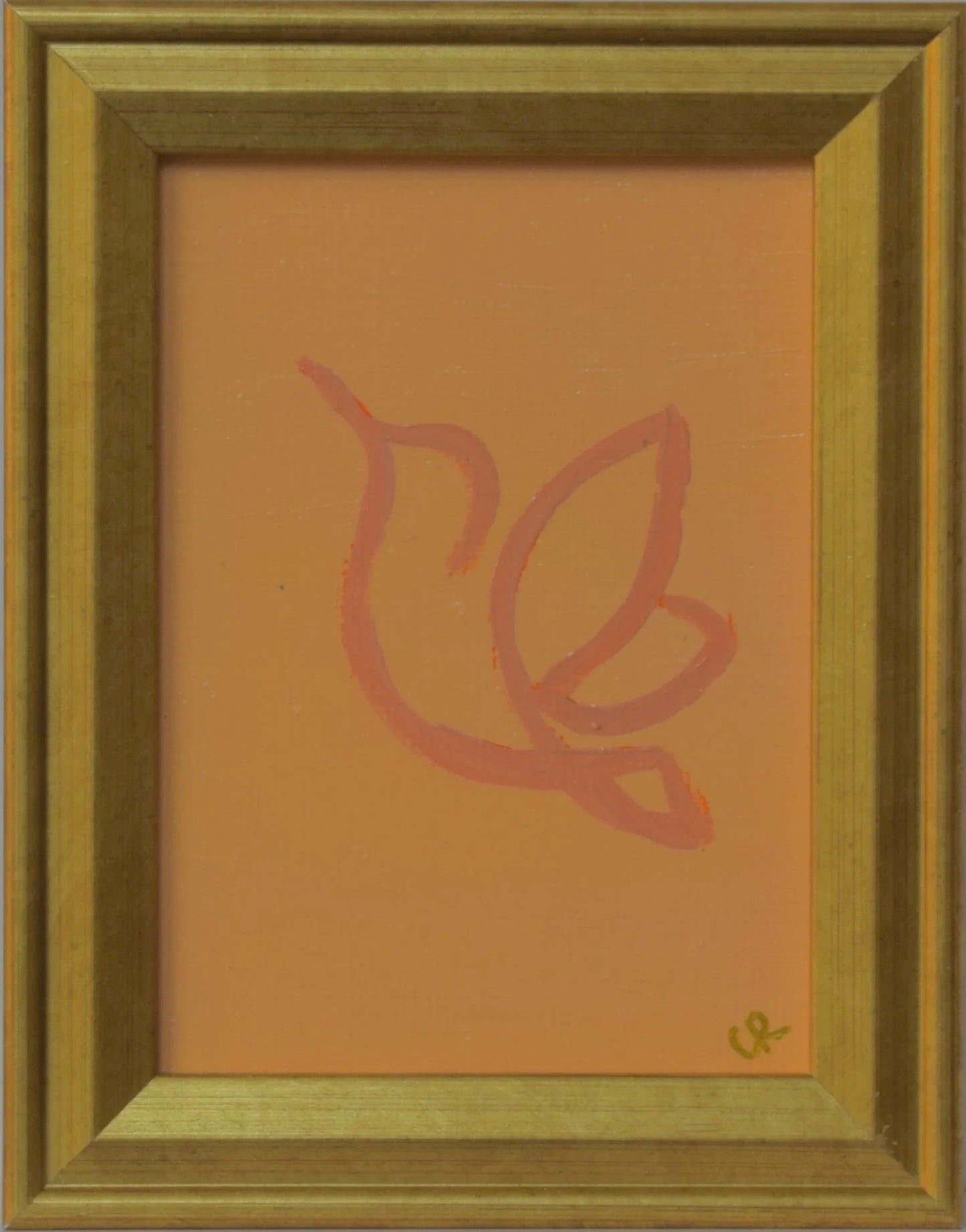 TANGERINE HUMMINGBIRD ON TURQUOISE BACKGROUND