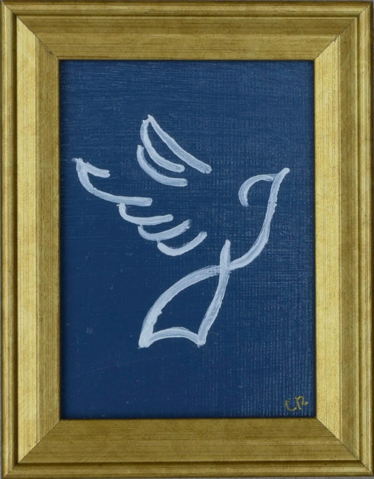 Dove IV in Gold Frame (Navy)