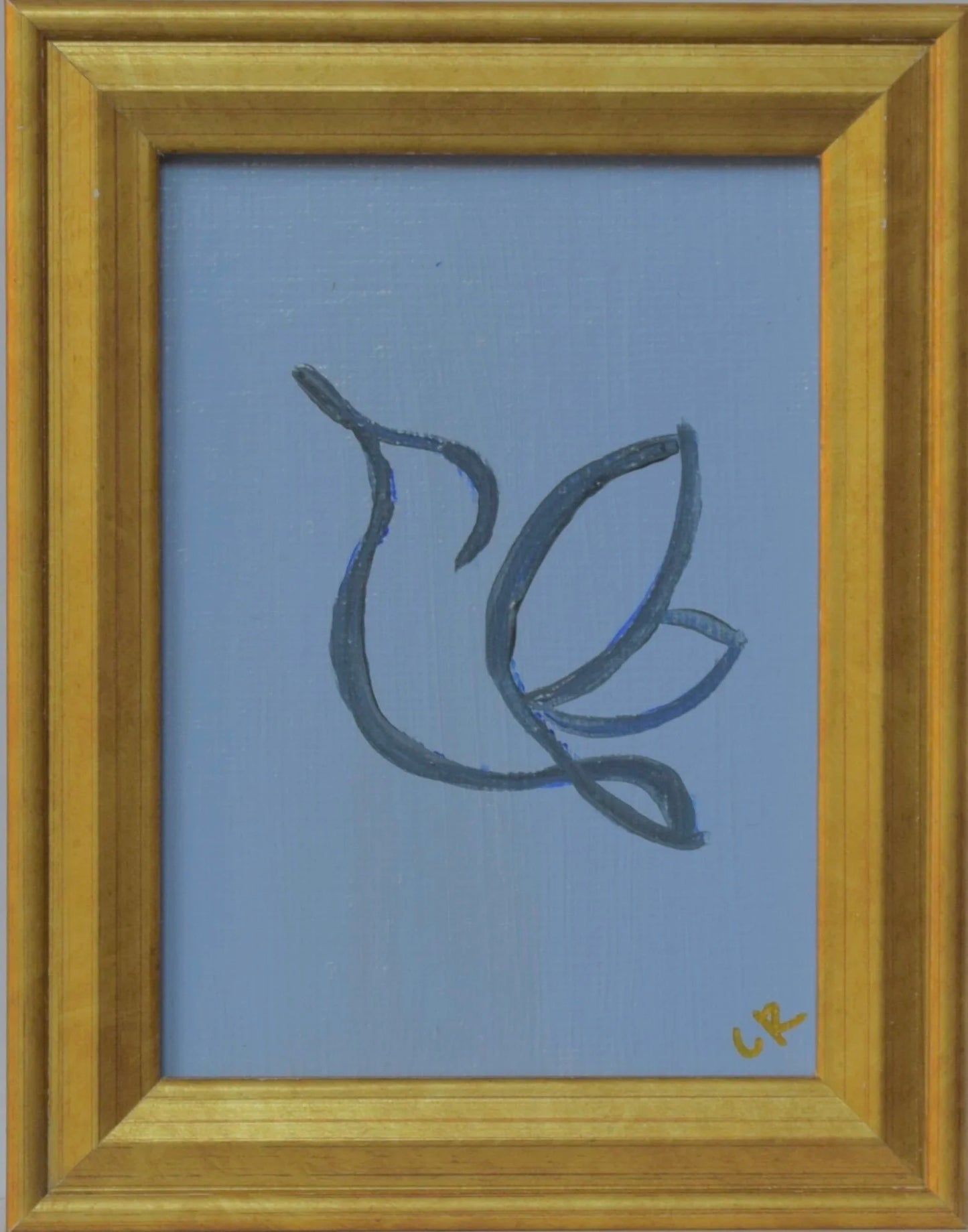 TANGERINE HUMMINGBIRD ON TURQUOISE BACKGROUND