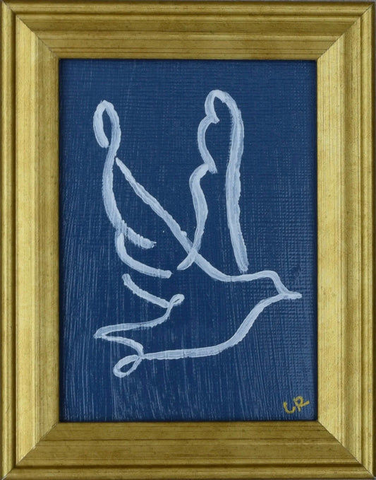 Dove III in Gold Frame (Navy)