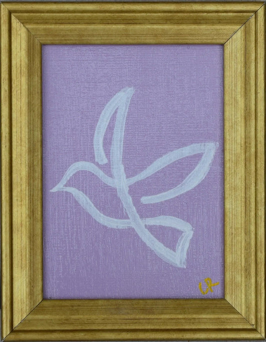 Dove I in Gold Frame (Lilac)