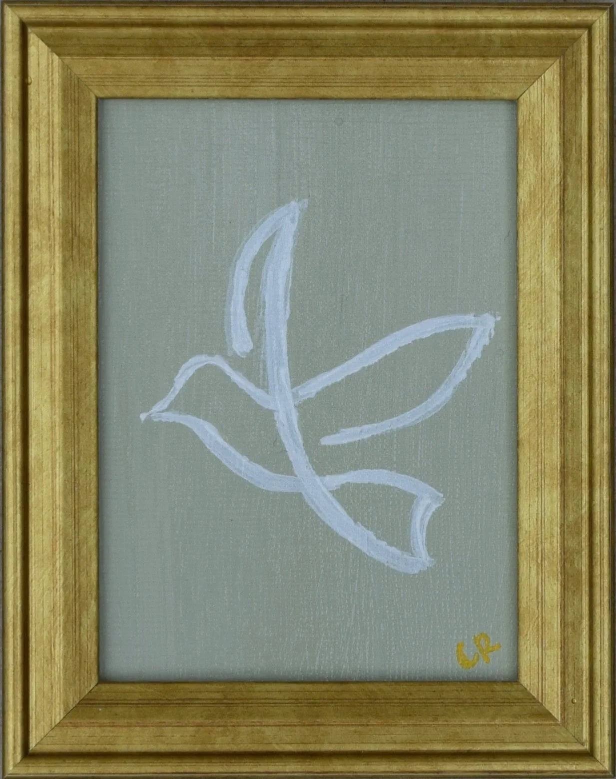 Dove I in Gold Frame (Sage)