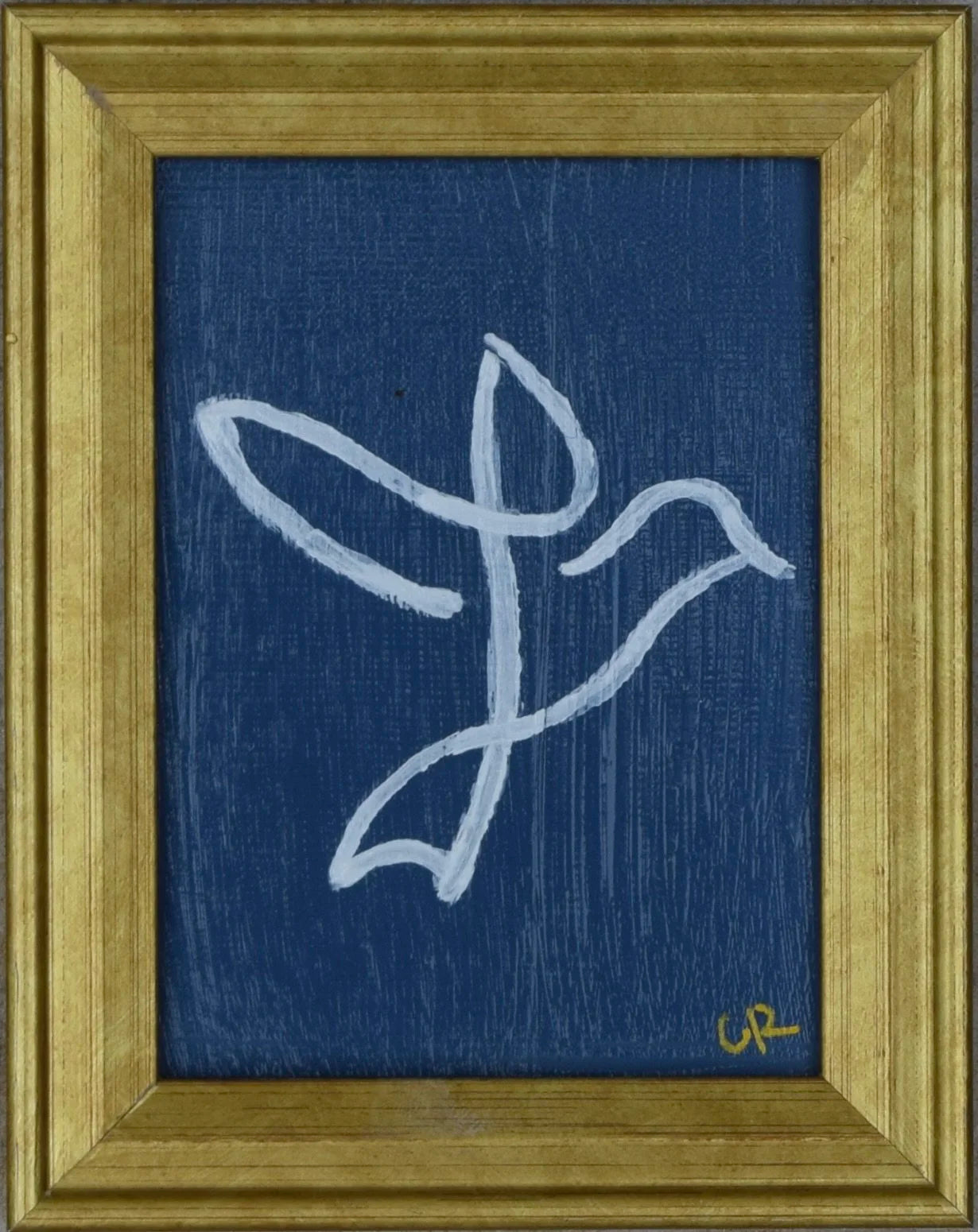 Dove II in Gold Frame (Navy)