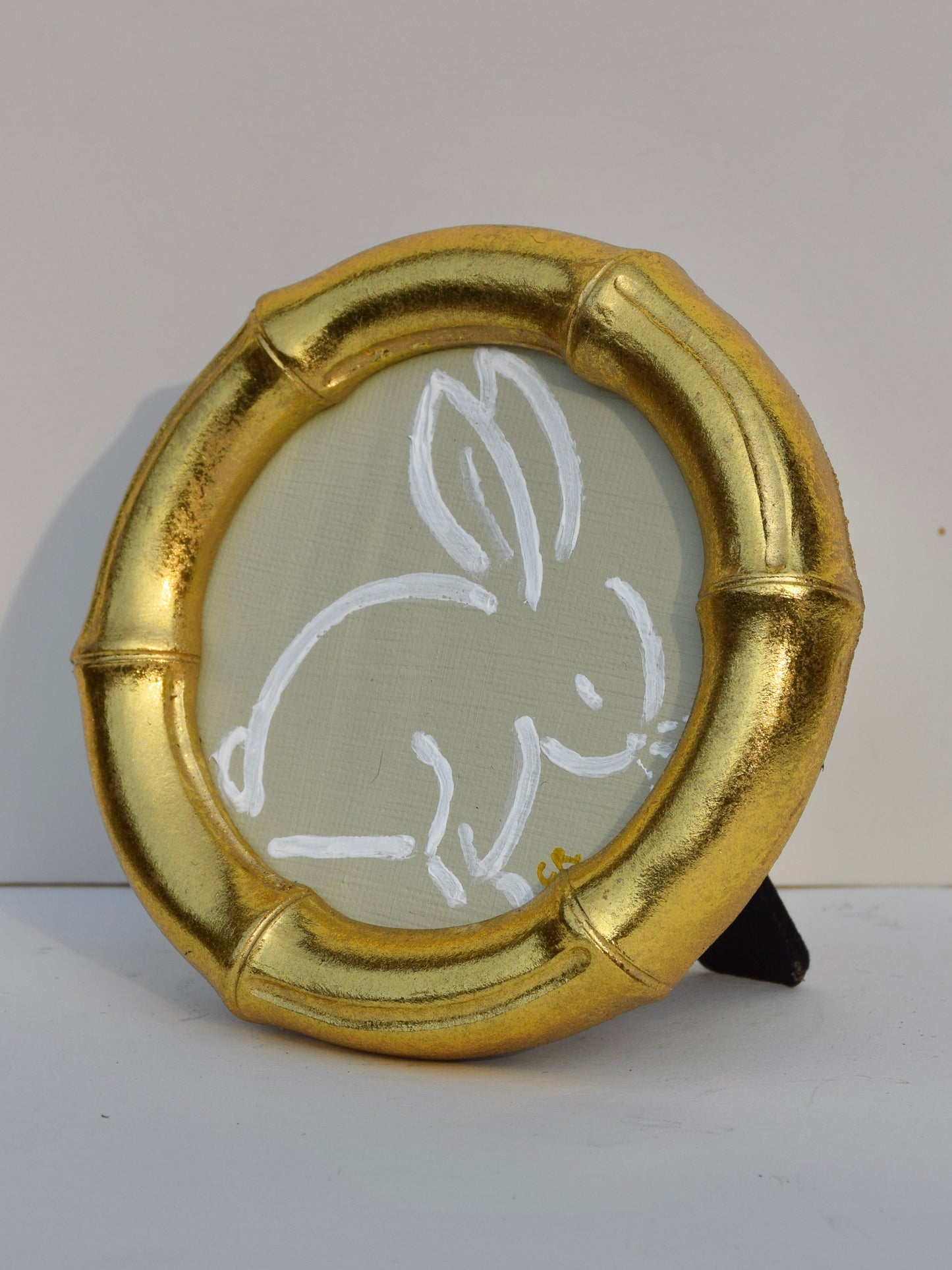 Bunny I (Sage) in Gold Round, Square, Oval or Rectangle Frame