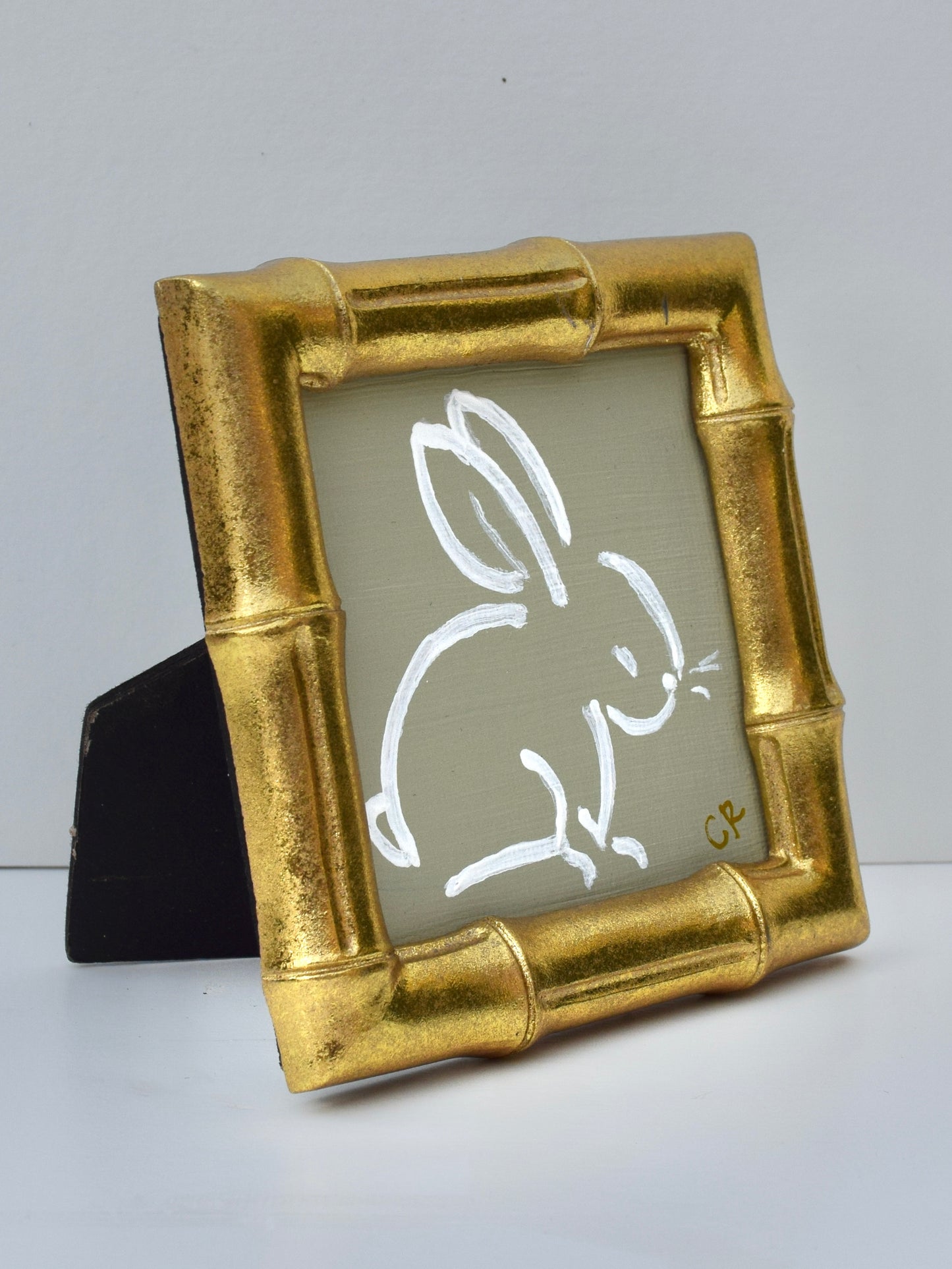 Bunny I (Sage) in Gold Round, Square, Oval or Rectangle Frame