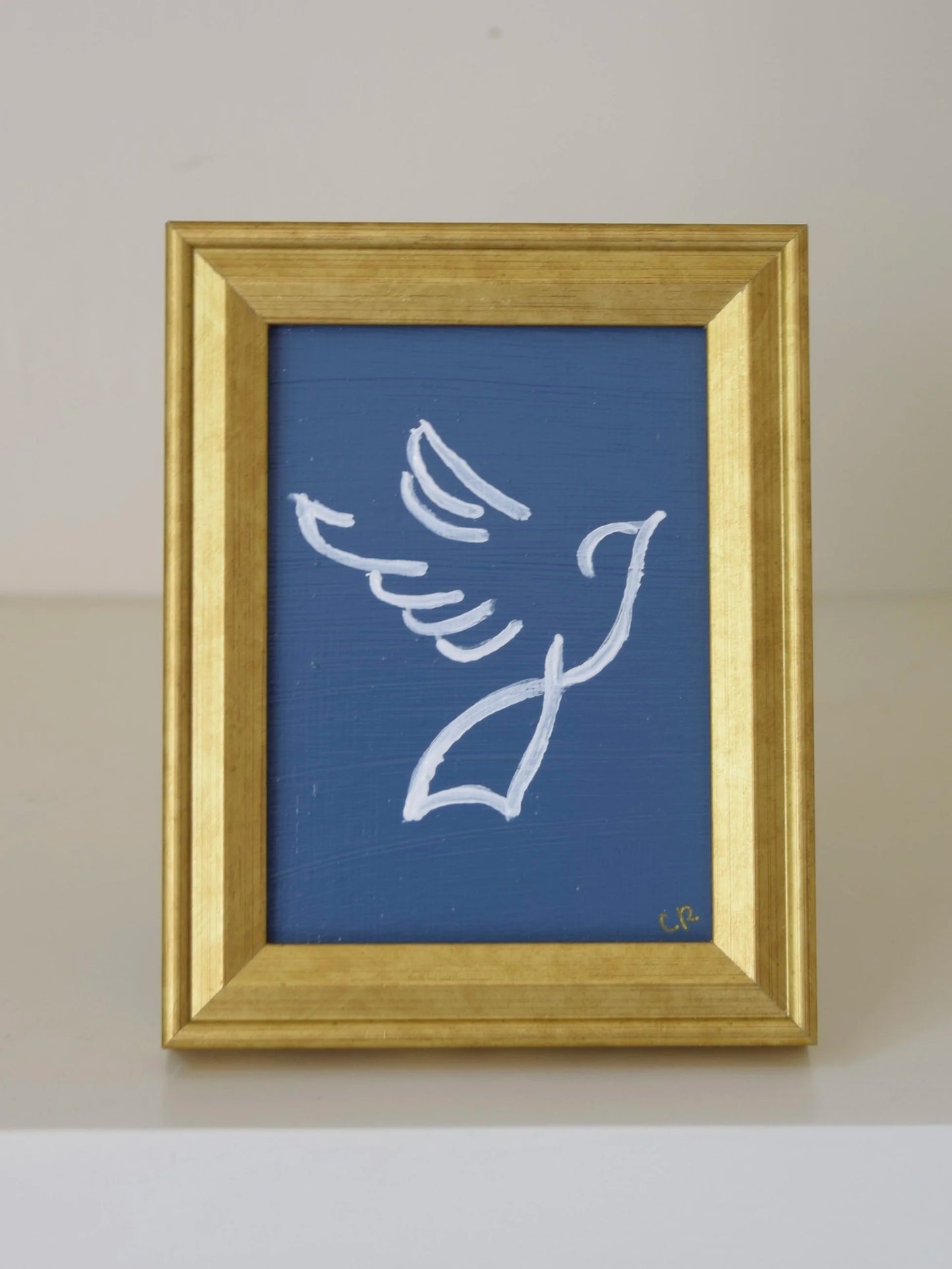 Dove IV in Gold Frame (Navy)