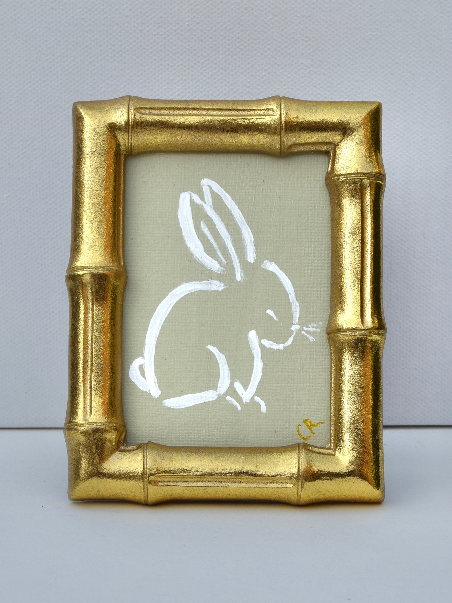 Bunny I (Sage) in Gold Round, Square, Oval or Rectangle Frame