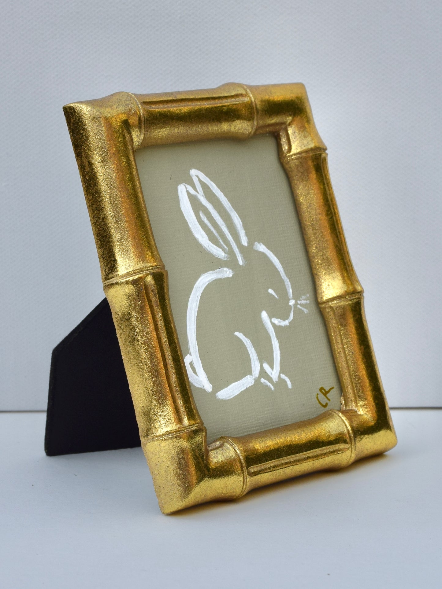 Bunny I (Sage) in Gold Round, Square, Oval or Rectangle Frame