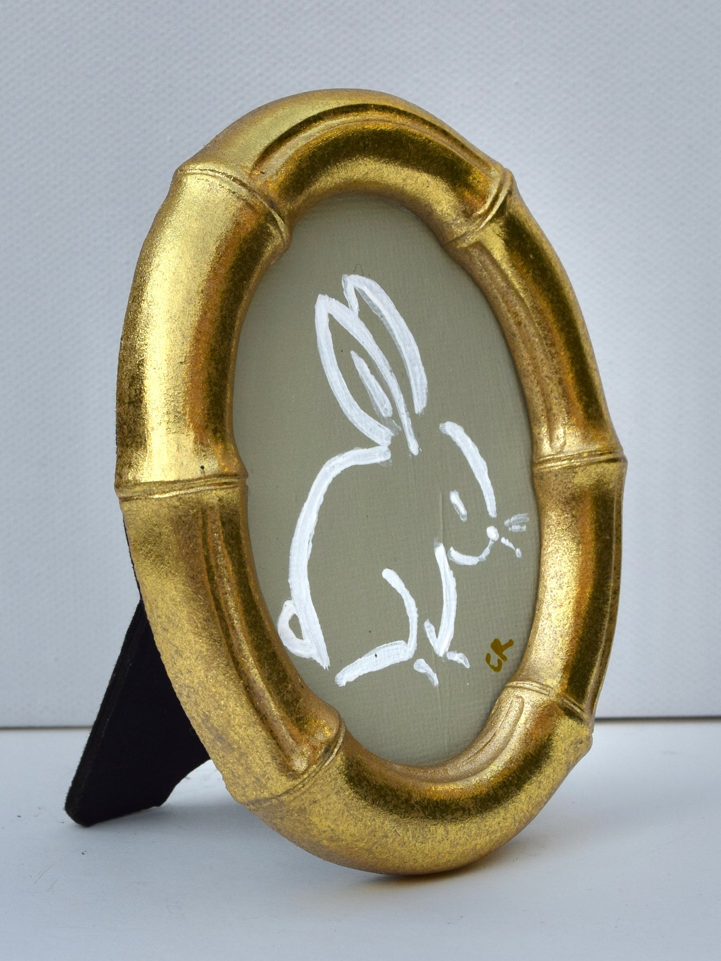 Bunny I (Sage) in Gold Round, Square, Oval or Rectangle Frame