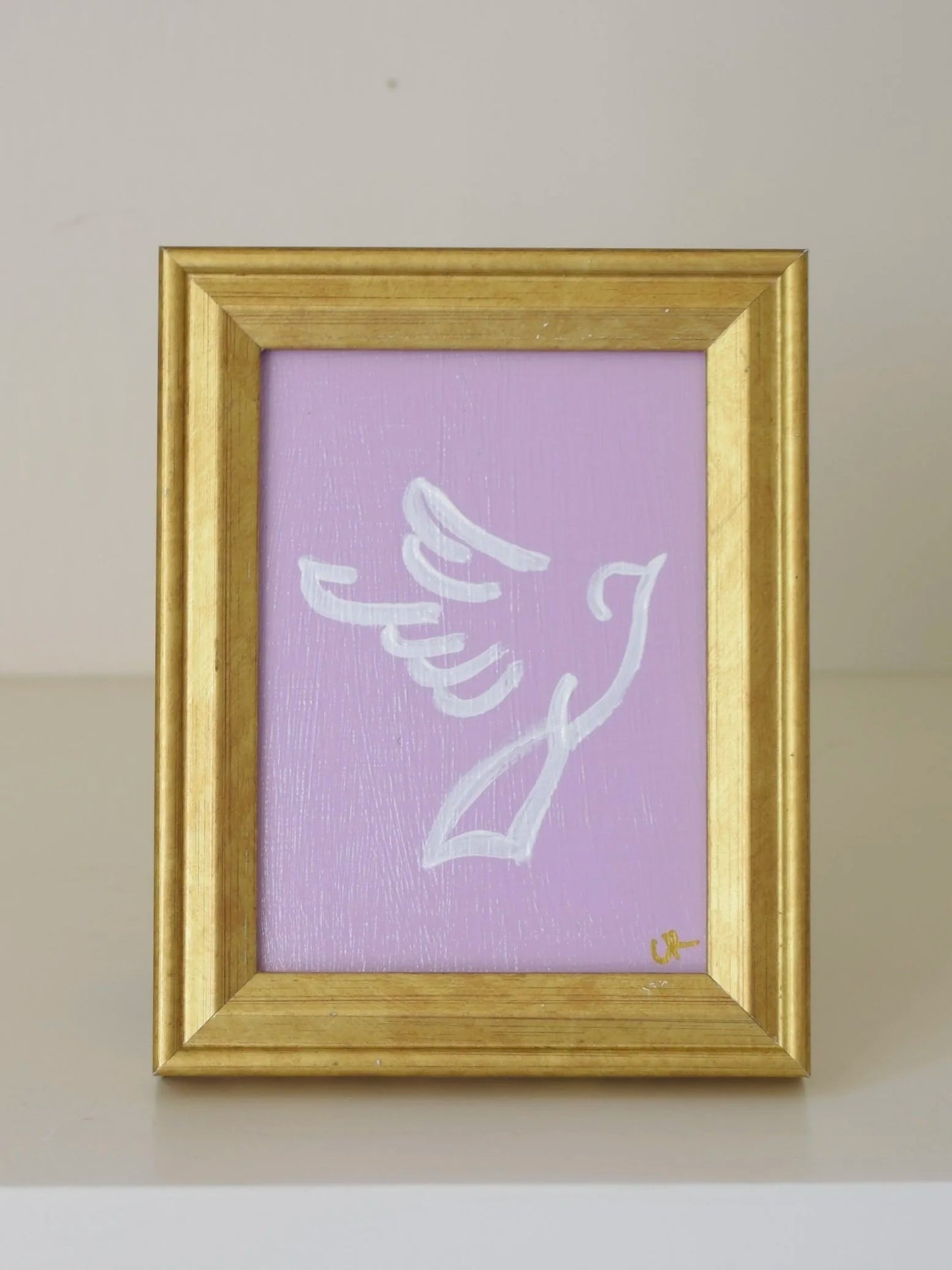 Dove IV in Gold Frame (Lilac)