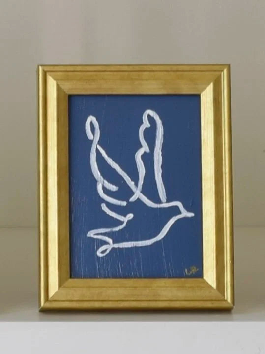 Dove III in Gold Frame (Navy)
