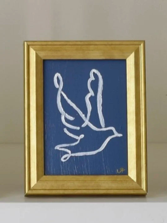 Dove III in Gold Frame (Navy)