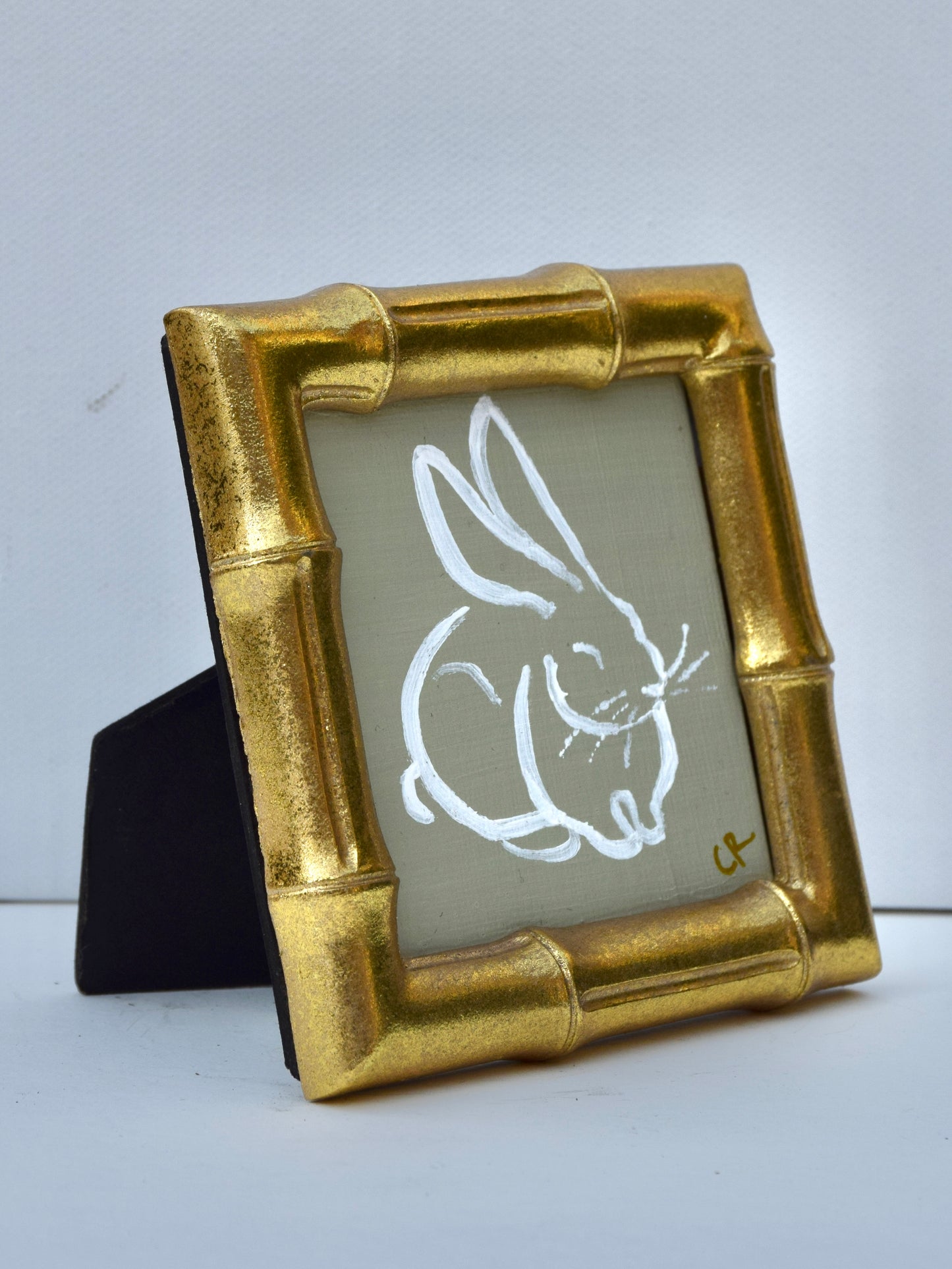 Bunny II (Sage) in Gold Round, Square, Oval or Rectangle Frame