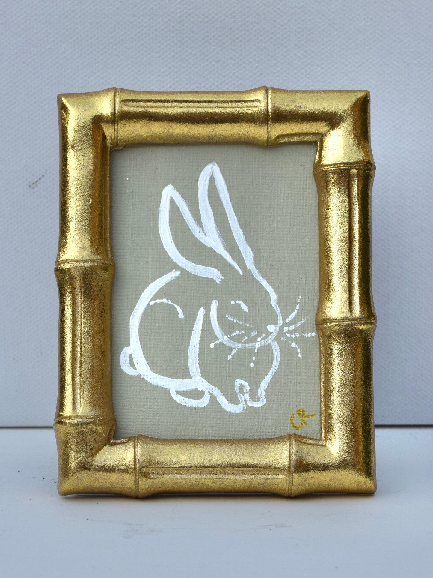 Bunny II (Sage) in Gold Round, Square, Oval or Rectangle Frame