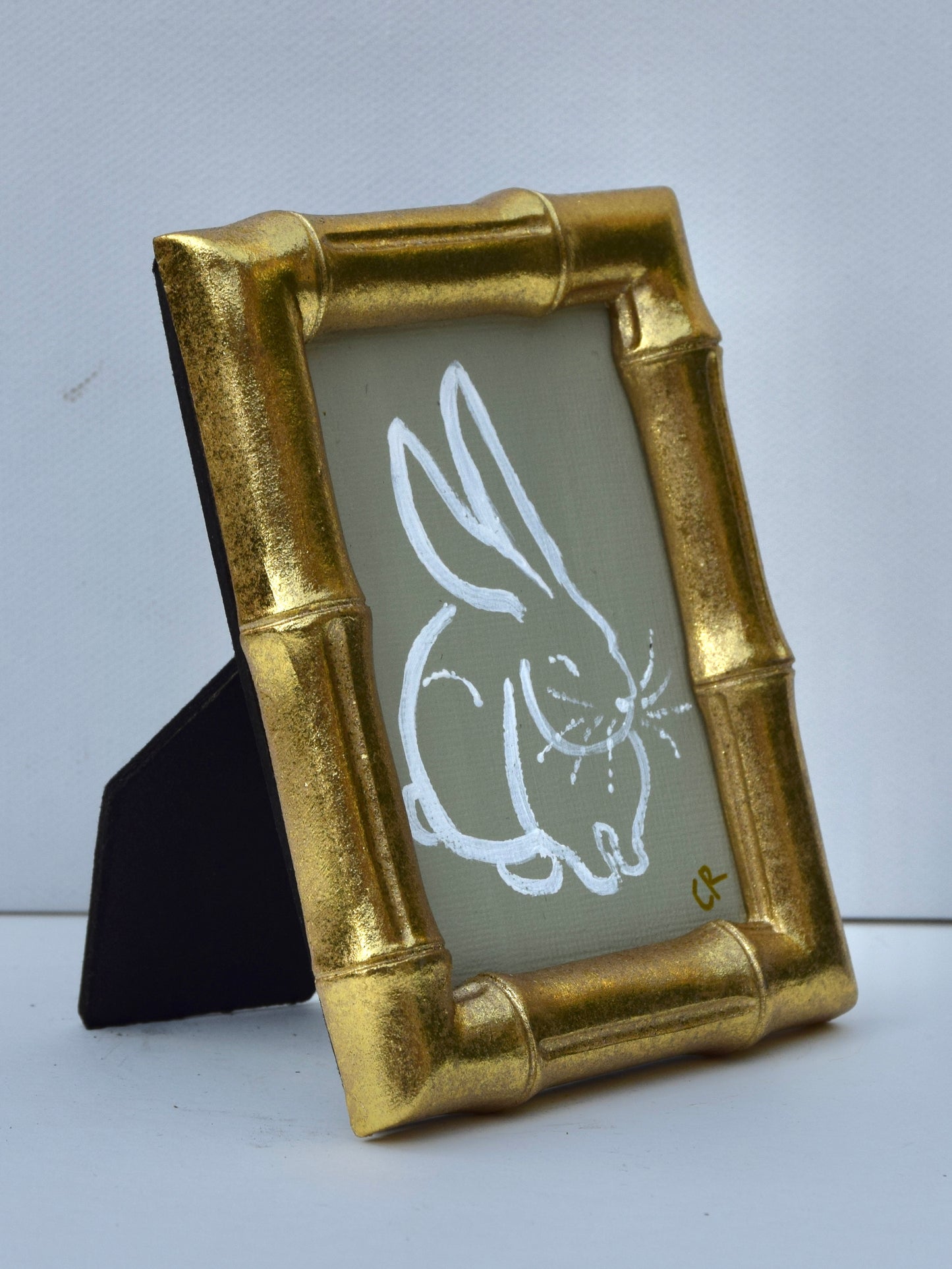 Bunny II (Sage) in Gold Round, Square, Oval or Rectangle Frame