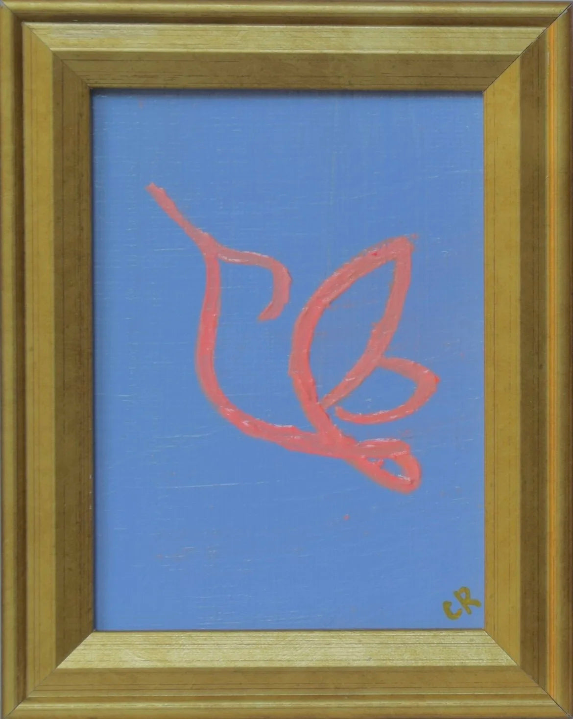 TANGERINE HUMMINGBIRD ON TURQUOISE BACKGROUND