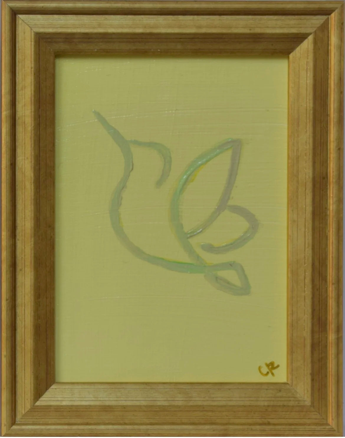 TANGERINE HUMMINGBIRD ON TURQUOISE BACKGROUND