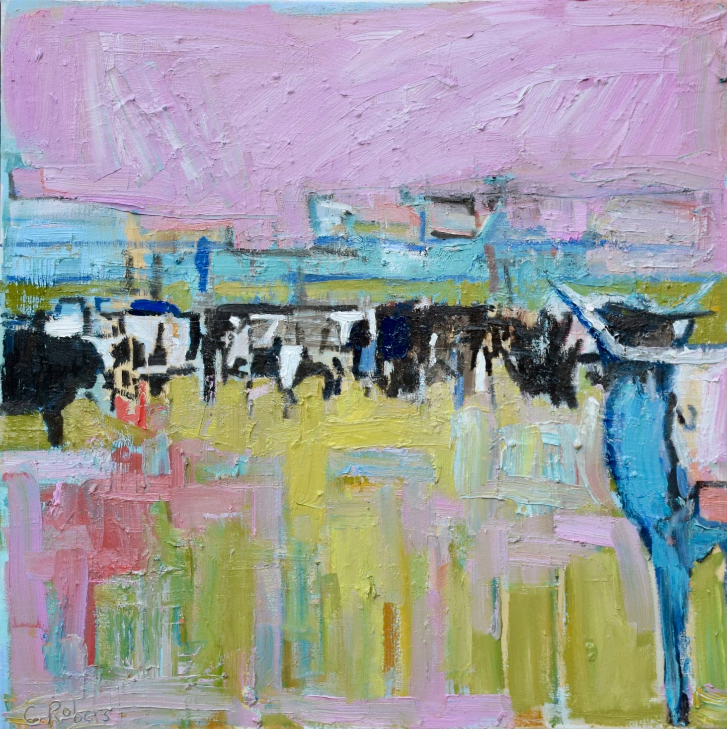 LONGHORNS AT SUNSET I