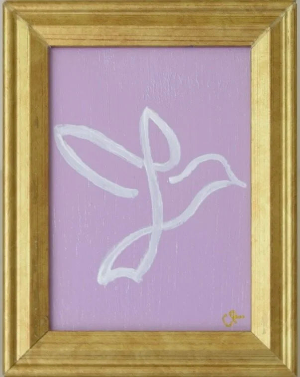 Dove II in Gold Frame (Lilac)
