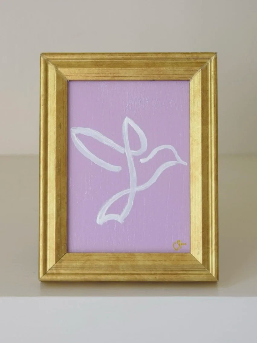 Dove II in Gold Frame (Lilac)